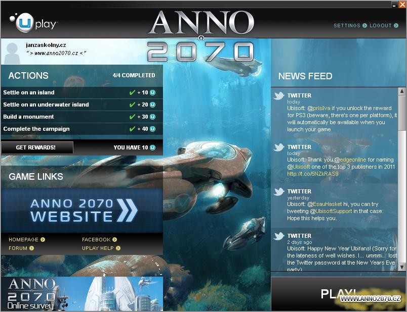 Game launcher se zabudovaným Uplay